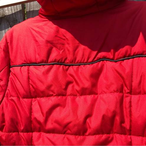 Celebrity Pink  Red Puffer Jacket with Fur Hood L Juniors