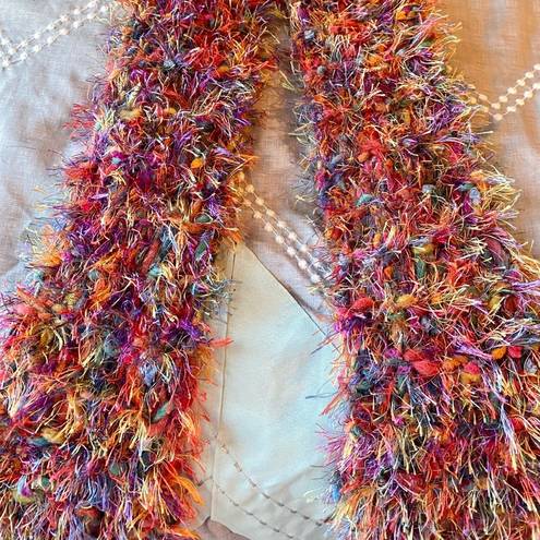 90s vibe Cozy Knit Scarf Super Soft Rainbow Colorful Bohemian Warm Women