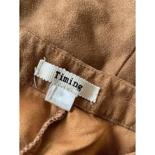 Timing  Faux Suede Tan Shorts S Side Zip High Rise M9