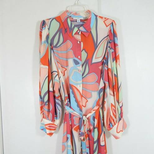 Alexis  TARGET shirt dress retro multicolor long sleeve maxi boho woman plus 2X