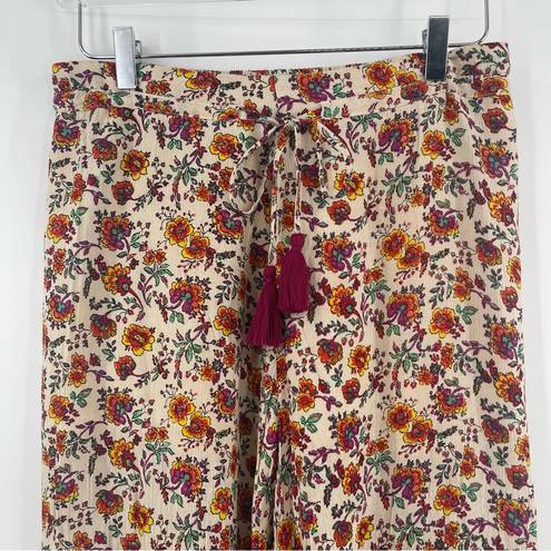 Raga NEW  Pants Size Small My Paradise Wide Leg Crop Boho Bohemian Floral NWOT