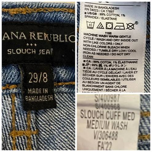 Banana Republic  Jeans Slough Wide Cuff Medium Wash High Rise Women’s Size 29/8