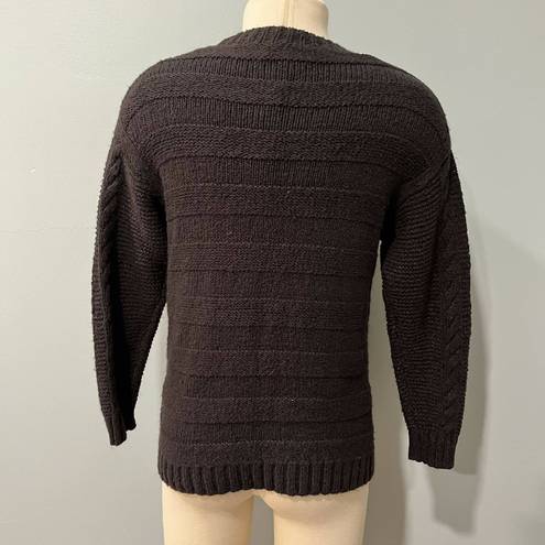 Michael Stars  Louisa Cable Knit Pointelle Pullover Sweater - Black SZ S