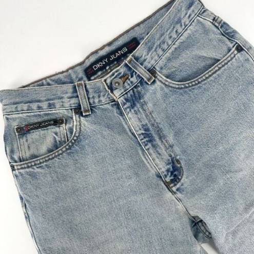 DKNY Vintage 90s  Jeans Womens High-Rise Tapered Mom Denim Light Blue Wash Size 8