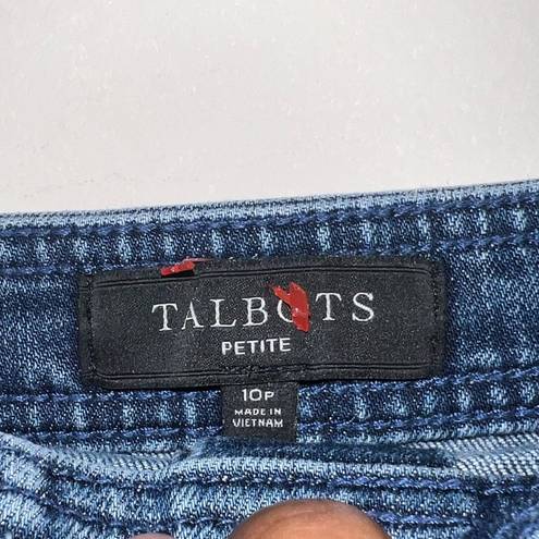 Talbots  Petite Stretch Denim Button Down Skirt Size 10P