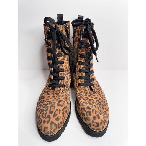 Donald Pliner  Boots Size 7 Leather Animal Print Classic Hiker Design Suede NEW