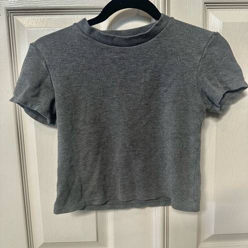 American Apparel  grey short sleeved cropped T shirt