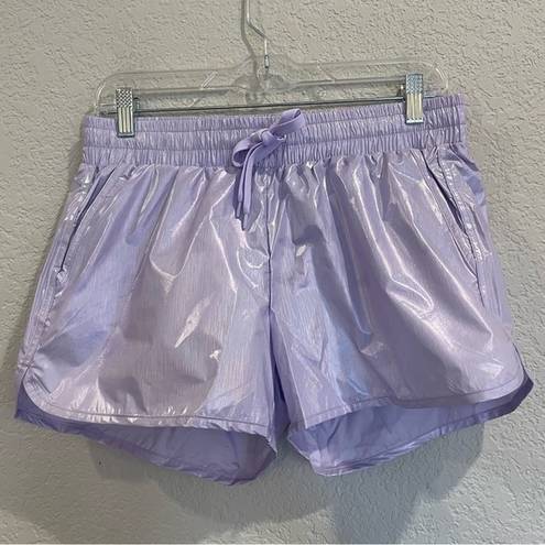 Zyia New!  Active Lilac Metallic Shine Bomber Running Shorts!