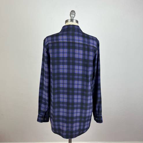 Equipment  Signature slim-fit silk shirt in Purple Plaid