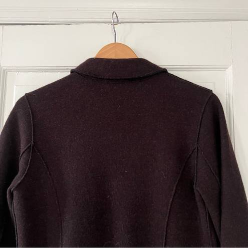 Eileen Fisher  Brown Merino Wool Button Jacket in Size Medium Petite