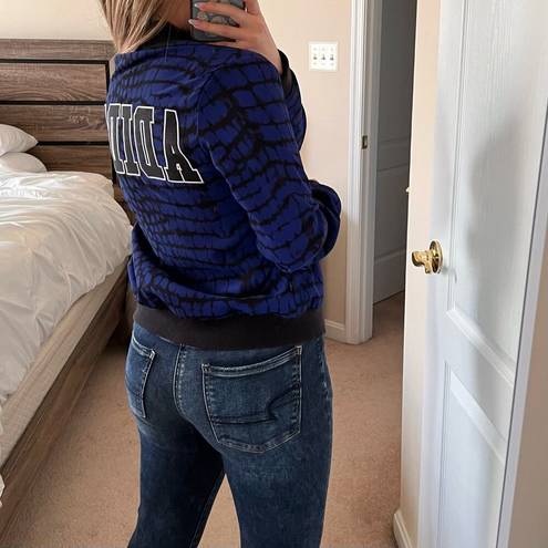 Adidas x Rita Ora NY Bomber Jacket Blue Crocodile Reptile Small Sporty