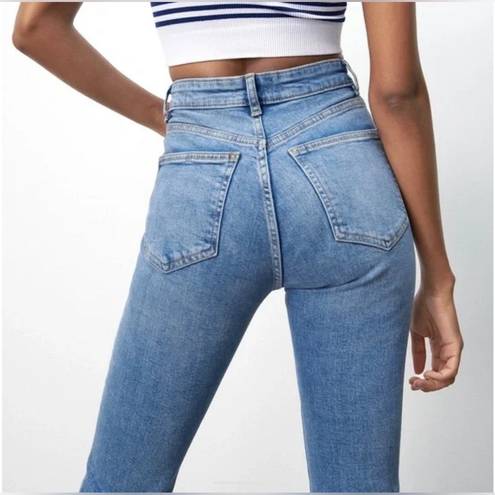 ZARA Mid-Rise Cropped Flare Jeans