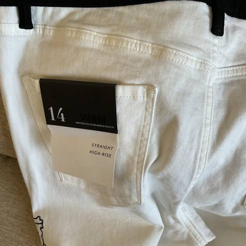 White House | Black Market NWT WHBM High Rise Contrast Floral Straight Leg Jeans