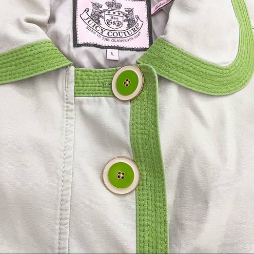 Juicy Couture  Tan Green Trench Coat Jacket