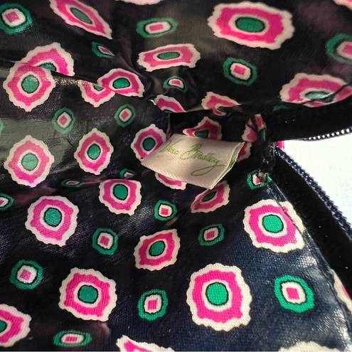 Vera Bradley  Small Pouch Makeup Bag Peacock Navy Pink Pattern