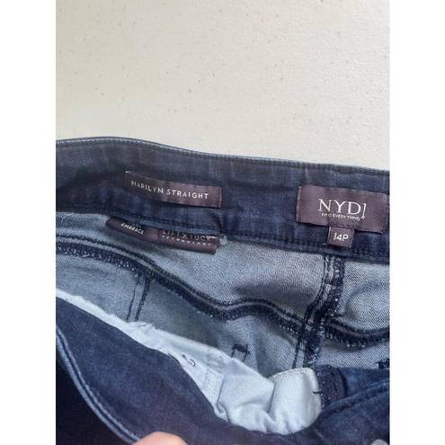 NYDJ Women's  Marilyn Straight Jeans - Size 14P - Blue EUC!