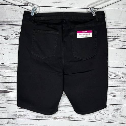 Bermuda Faith Jeans Woman NWT Size 20W Black Denim Hi-Rise Skinny  Jean Shorts