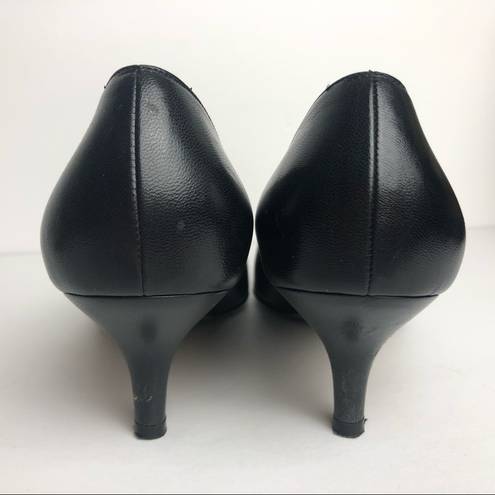 Salvatore Ferragamo  Black Leather Kitten Heel Vintage