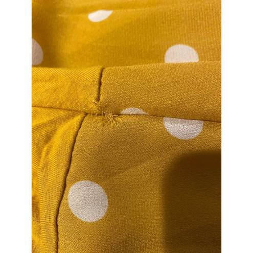 Acting Pro 3 for $15  Mustard Yellow White Polka Dot Sheer Shirt Size Medium