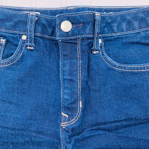 Gap 1969  Women's Slim‎ Cut Off Maddie Short Size 26R Mid Rise Raw Hem Dark Wash