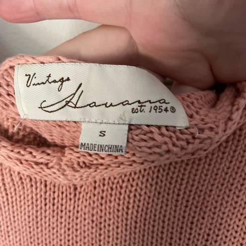 Vintage Havana  Pink Knit Oversized Star Sweater Size Small