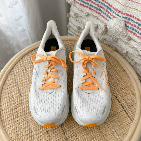 Hoka  One One Clifton 8 Blanc De Blanc White Road-Running Sneakers Size 9.5