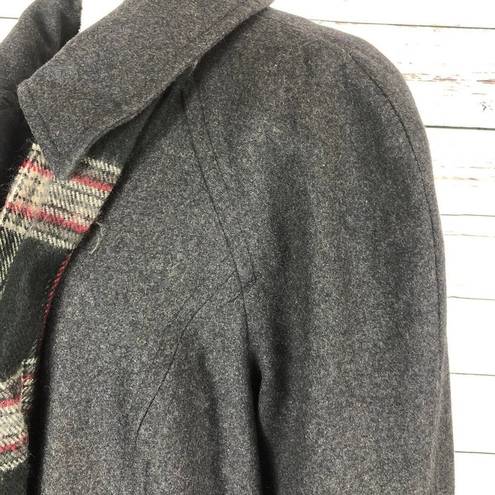 London Fog  long charcoal gray coat with scarf size 22 W