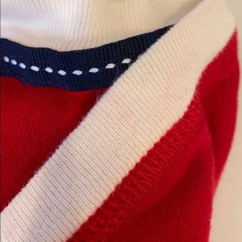 Tommy Hilfiger Red Retro PJ Henley Top Monogram Loungewear M