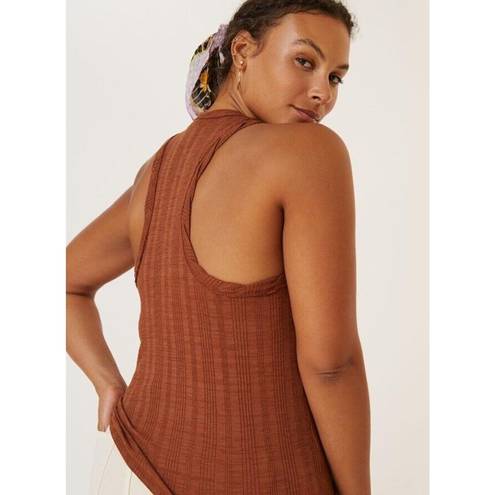 Pilcro Sz XL  Ribbed Tank In Bourbon Anthropologie