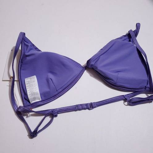 Good American  Support Bikini Top Purple Lilac Shine Size 3 Large String Triangle