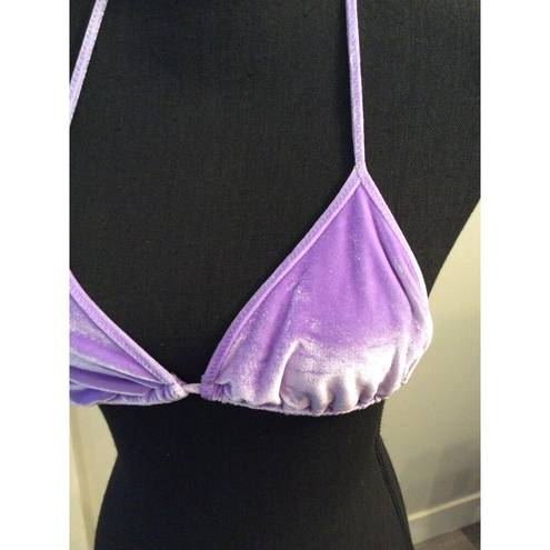 Triangl Small S Purple Bikini top swim wear Velvet feel Womens