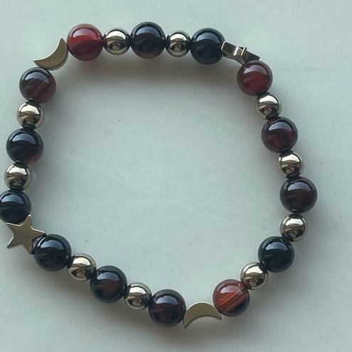 Onyx Sardonyx  carnelian ONE NEW stretch beaded bracelet natural stone crystal st