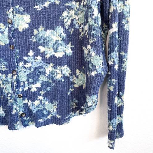 Urban Outfitters Out From Under Floral Button up Waffle Knit Long Sleeve