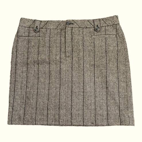 Eddie Bauer  Ladies Plus Size Wool Herringbone Plaid Knee Length Pencil Skirt