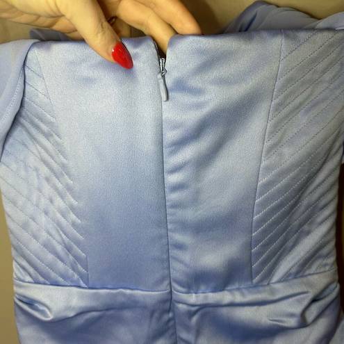 House Of CB  'Natalya' Sky Satin Corset Midi Dress Blue Size S