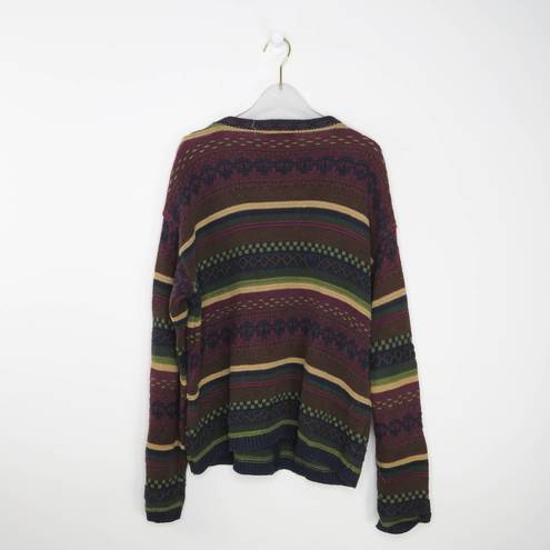 Aeropostale 1990s Vintage  Chunky Knit Exploded Knit Cardigan Sweater Small