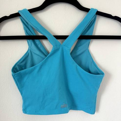 Alo Yoga Alo Crop Real Bra Tank Top in Aqua Blue