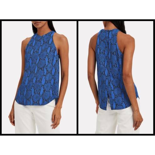 ALC Frank 💕ALC💕 Anise Snakeskin Print Crepe Tank Top Blue 2 NWT