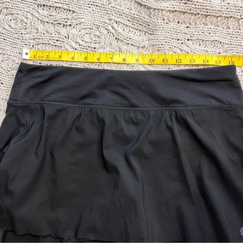 Athleta  Laser Run Black Layered‎ Athletic Tennis Skirt Size M