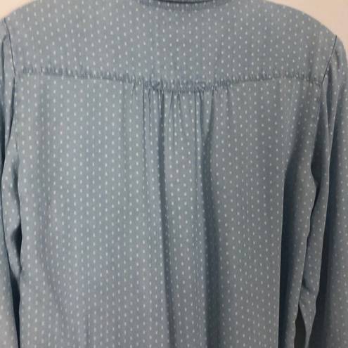 Style & Co . Polka Dot Blue Button Down Women's Shirt Size XS