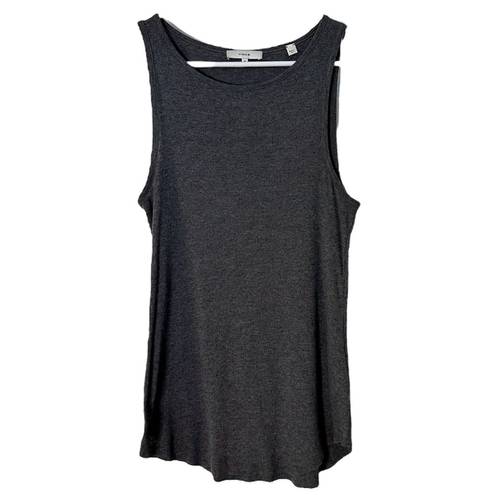 Vince  Darby Ribbed Fitted High Neck Tank Grey 067MHG Medium