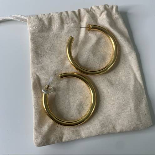 Madewell  Chunky Large Hoop Earrings Vintage Gold