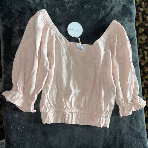 Petal and Pup Blush Ruffle Blouse