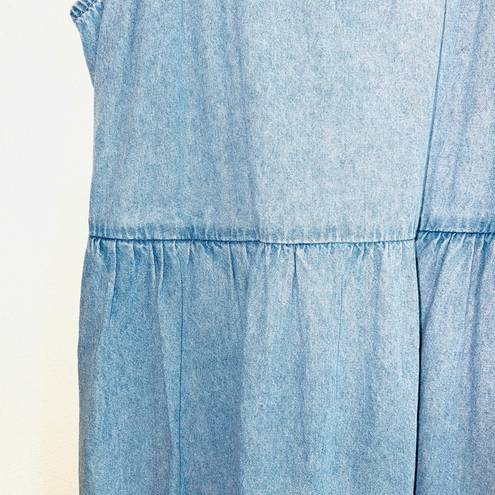 American Eagle 100% Cotton Light Wash Chambray Denim Mini Dress