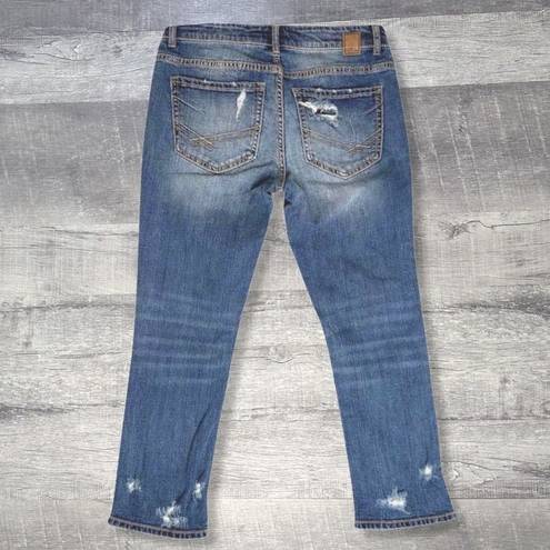 BKE Buckle Payton Distressed Crop Blue Jeans Womens 28 (M 31X26) Low Rise