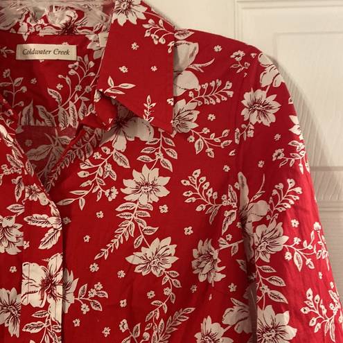 Coldwater Creek  Shaped Women’s Shirt size XS brand new color red and white