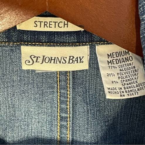 St. John’s Bay  vintage Y2K stretch peplum denim blazer jacket size M