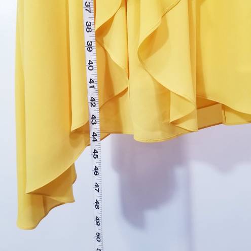 Halston Heritage  Yellow Draped Dress Asymmetrical Cocktail Dress