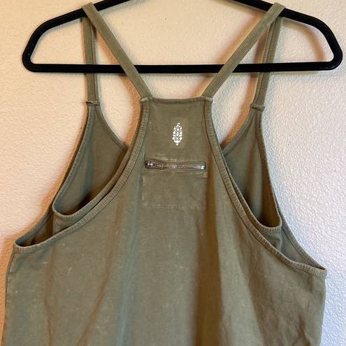 Free People NEW! $60  Movement HOT SHOT Mini Dress Romper WILLOW Army Green SMALL