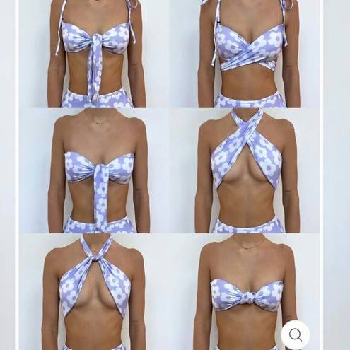 Daisy Hoaka  Lilac Flowers Ecohoaka Top and Bottoms Bikinis